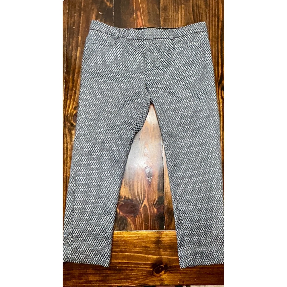 Banana Republic Sloan Fit Dress Pants Womens 12P Black White‎ Geometric Petite